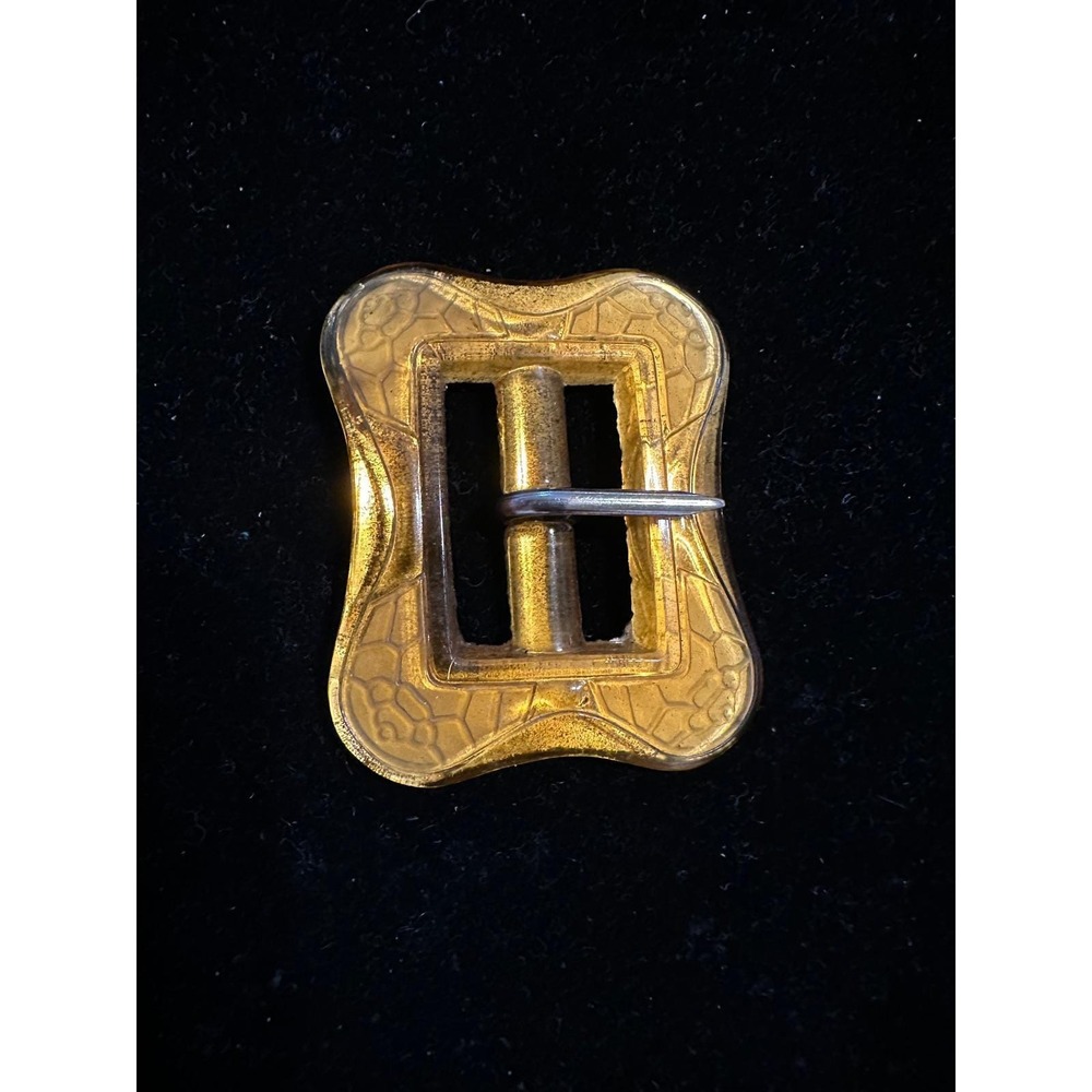 Art‎ Deco Czechoslovakian molded Glass Belt Buckle Citrine Color